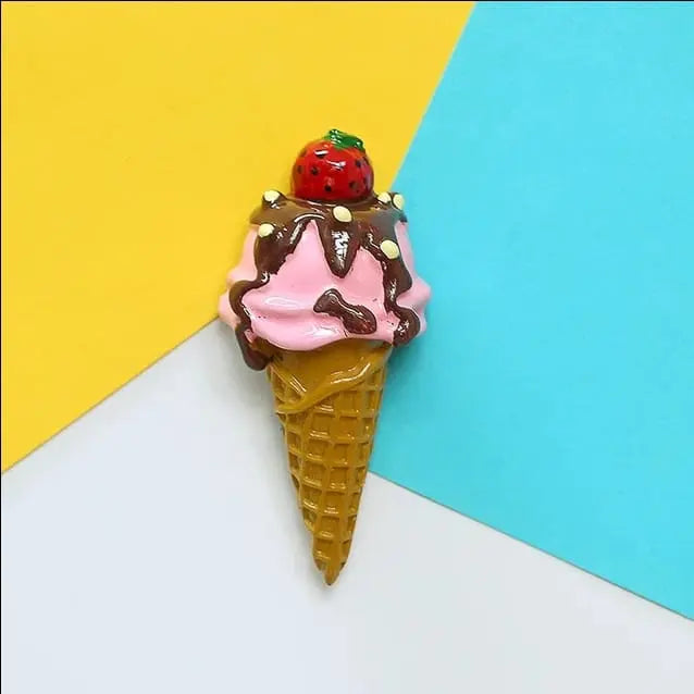 1 X STRAWBERRY CONE MAGNET SPARKLES