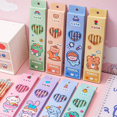 CUTE 6 X PENCILS SET SPARKLES