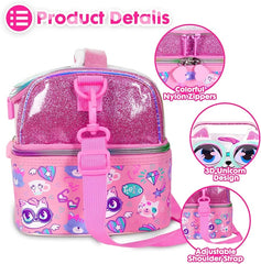 AESTHETIC KITTY DUAL COMPARTMENT LUNCH BAG