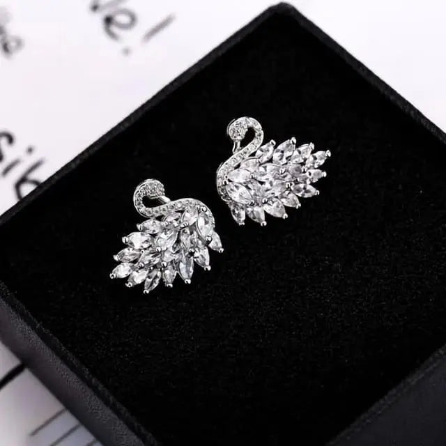 SWAN STUD EARRINGS SPARKLES