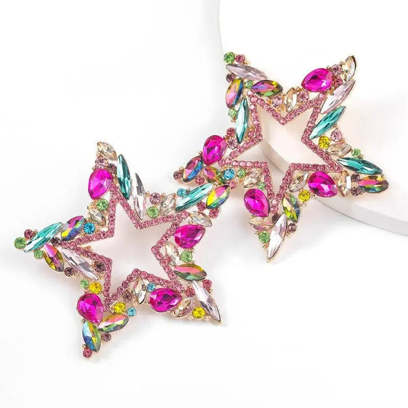 STATEMENT STAR STUD EARRINGS SPARKLES