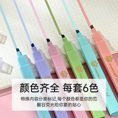 PACK 0F 6 PAW HIGHLIGHTER PENS