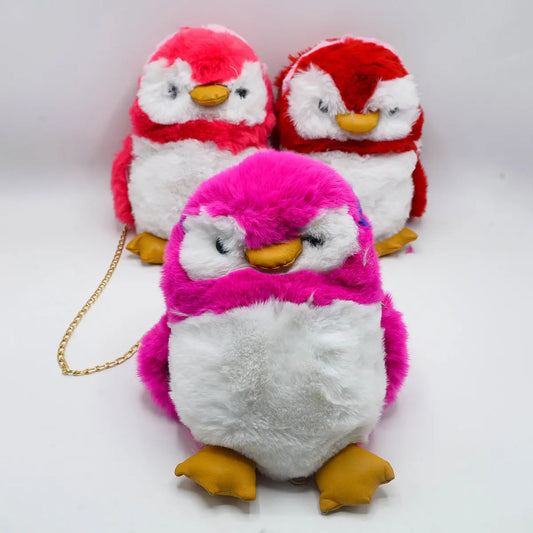 CUTE FURRY PENGUIN BAG SPARKLES