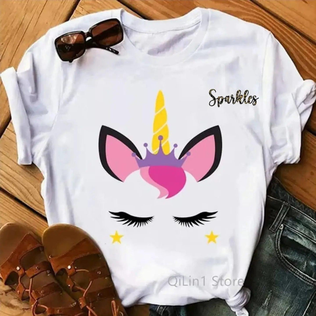 CUTE UNICORN T-SHIRT FOR SUMMER Sparkles