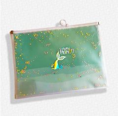 GLITTERY TRANSLUCENT MERMAID FOLDER SPARKLES