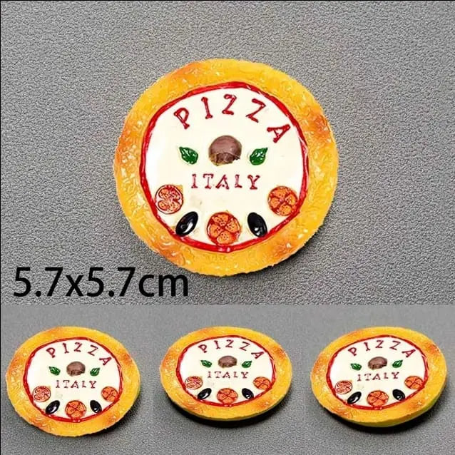 1 X PIZZA FRIDGE MAGNET SPARKLES