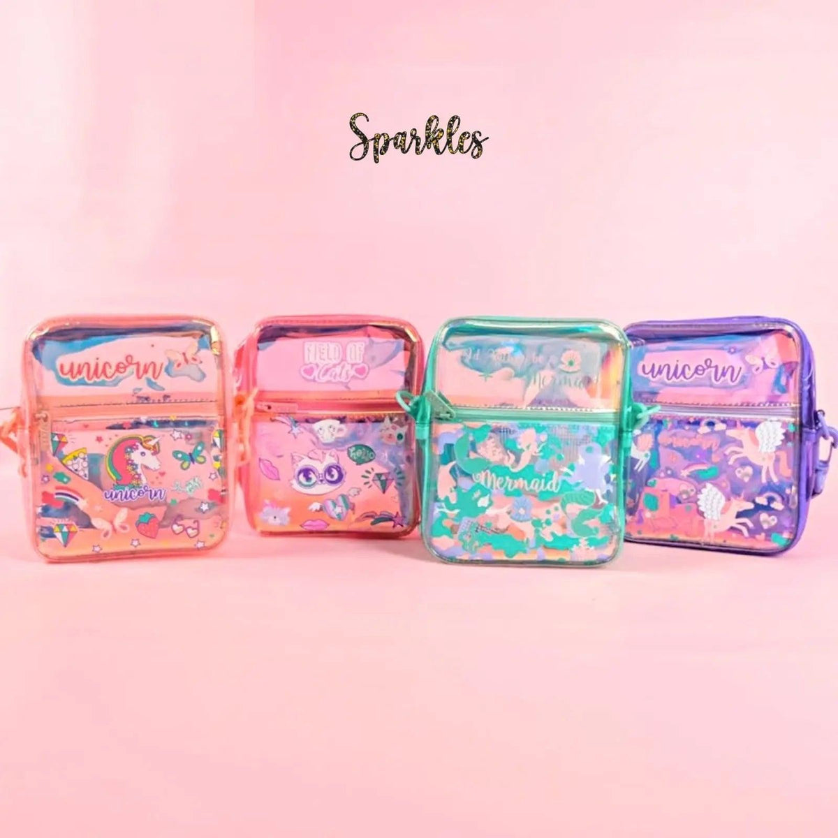 IRIDESCENT HOLOGRAPHIC SLING BAG SPARKLES