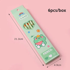 CUTE 6 X PENCILS SET SPARKLES