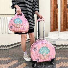 BEAUTIFUL SHELL LUGGAGE BAG SET SPARKLES