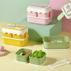 TRIPLE COMPARTMENT FRUITY LUNCH BOX SPARKLES