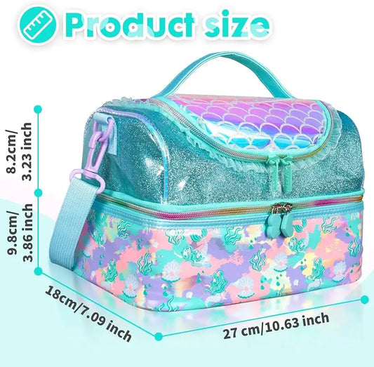 BEAUTIFUL MERMAID DUAL COMPARTMENT LUNCH BAG SPARKLES