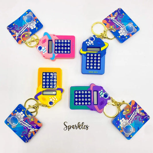 ASTRONAUT CALCULATOR KEYCHAIN SPARKLES