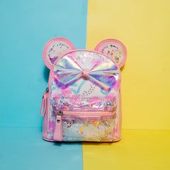 IRIDESCENT BOW BACKPACK SPARKLES