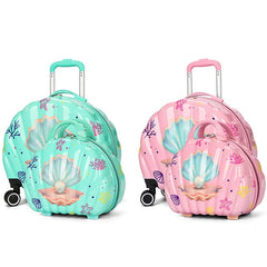 BEAUTIFUL SHELL LUGGAGE BAG SET SPARKLES