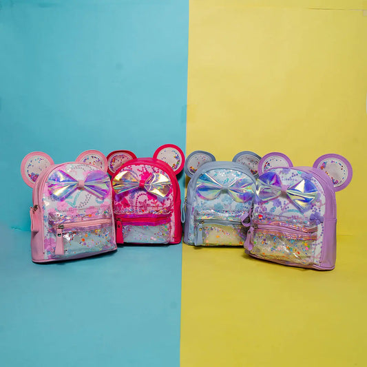 IRIDESCENT BOW BACKPACK SPARKLES