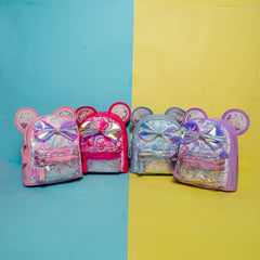 IRIDESCENT BOW BACKPACK SPARKLES