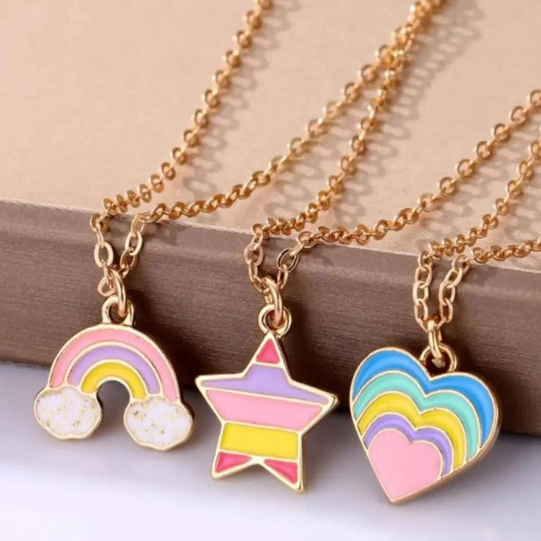 3 TRENDY COLORFUL NECKLACES SPARKLES