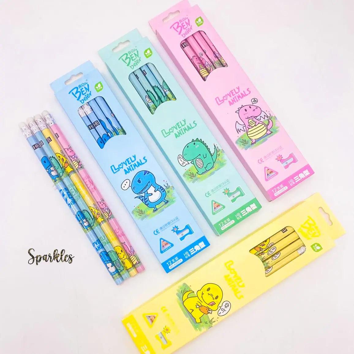 ADORABLE 12 PENCILS SET SPARKLES