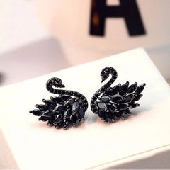 SWAN STUD EARRINGS SPARKLES