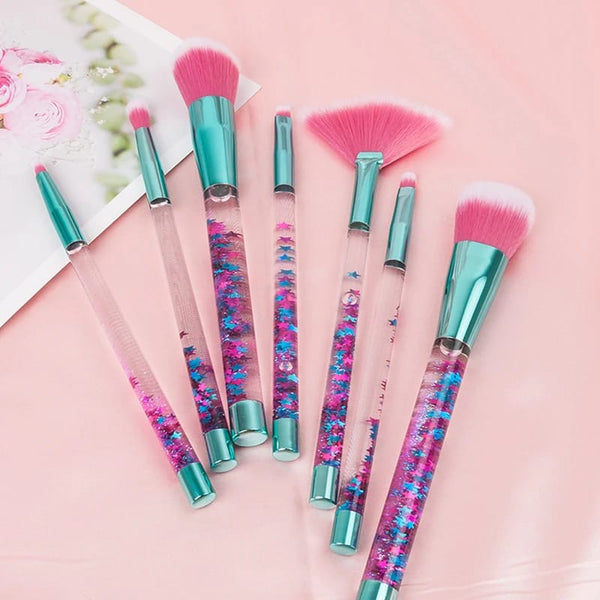 GLITTERY MAKEUP BRUSH SET SPARKLES