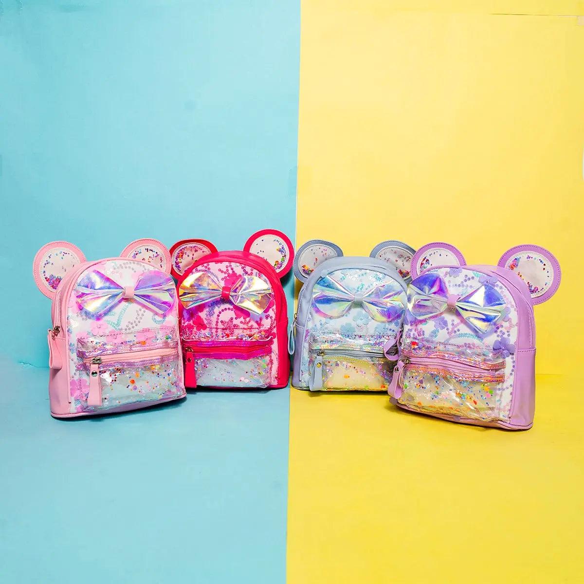 IRIDESCENT BOW BACKPACK SPARKLES