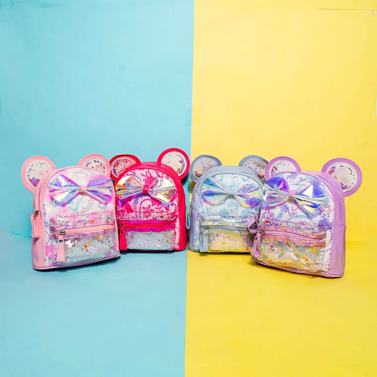 IRIDESCENT BOW BACKPACK SPARKLES