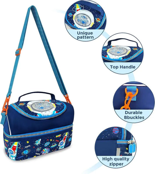 AESTHETIC ASTRONAUT DUAL COMPARTMENT LUNCH BAG SPARKLES