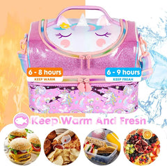 FOREVER GLITTER DUAL COMPARTMENT LUNCH BAG SPARKLES