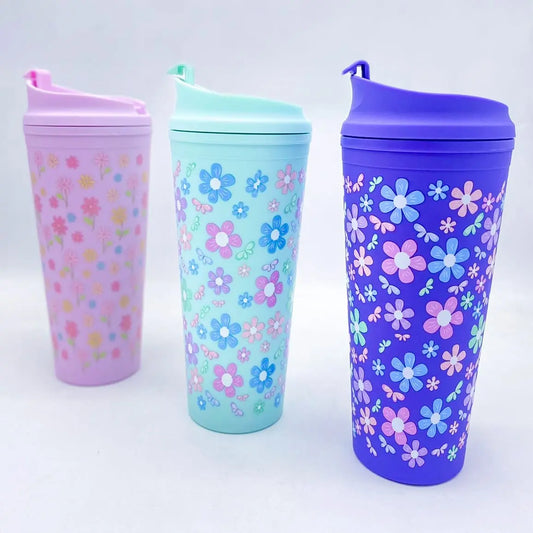 TRENDY FLORAL TUMBLER SPARKLES