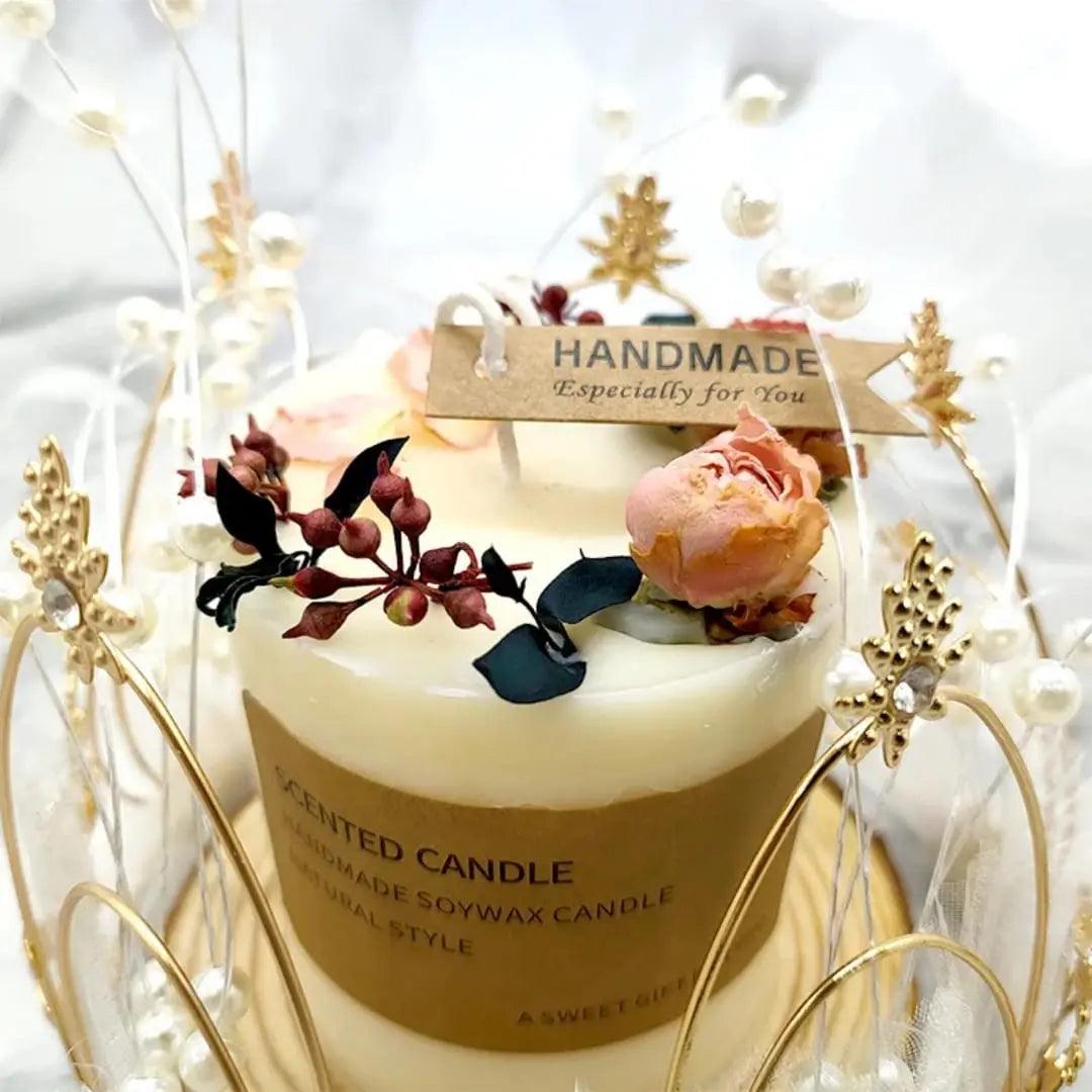 ROMANTIC DRIED FLOWER CANDLE SPARKLES