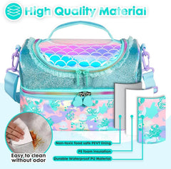 BEAUTIFUL MERMAID DUAL COMPARTMENT LUNCH BAG SPARKLES