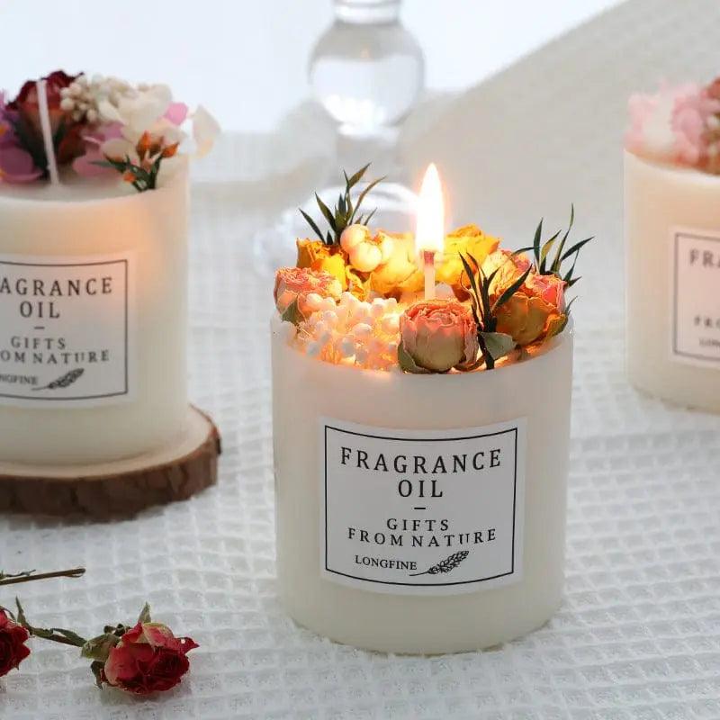 ROMANTIC DRIED FLOWER CANDLE SPARKLES