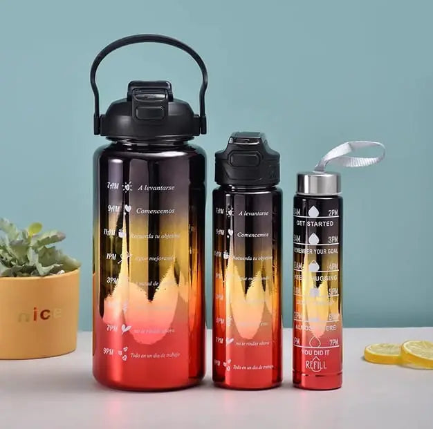 3PCS GRADIENT PORTABLE BOTTLE SET SPARKLES