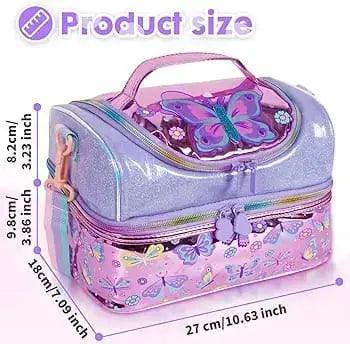 LUXURIOUS BUTTERFLY DUAL COMPARTMENT LUNCH BAG SPARKLES