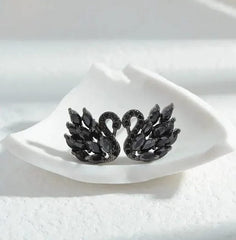 SWAN STUD EARRINGS SPARKLES