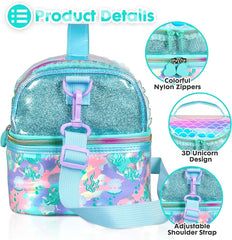 BEAUTIFUL MERMAID DUAL COMPARTMENT LUNCH BAG SPARKLES