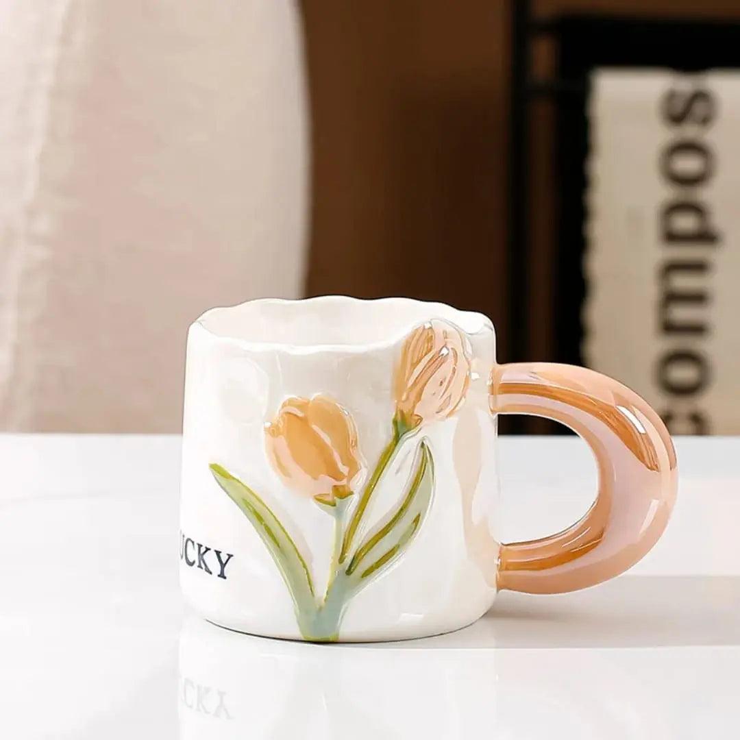 GLOSSY FLORAL MUG SPARKLES