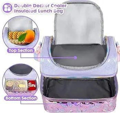 LUXURIOUS BUTTERFLY DUAL COMPARTMENT LUNCH BAG SPARKLES