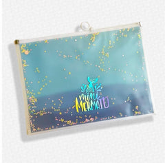 GLITTERY TRANSLUCENT MERMAID FOLDER SPARKLES