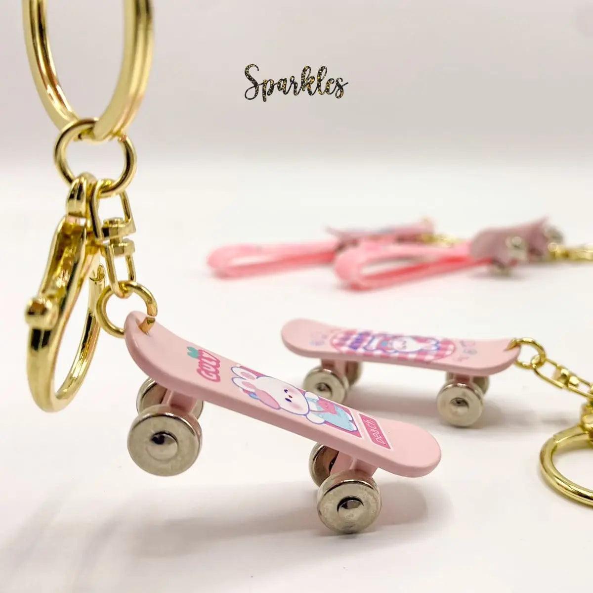 SKATE-BOARD KEYCHAIN SPARKLES