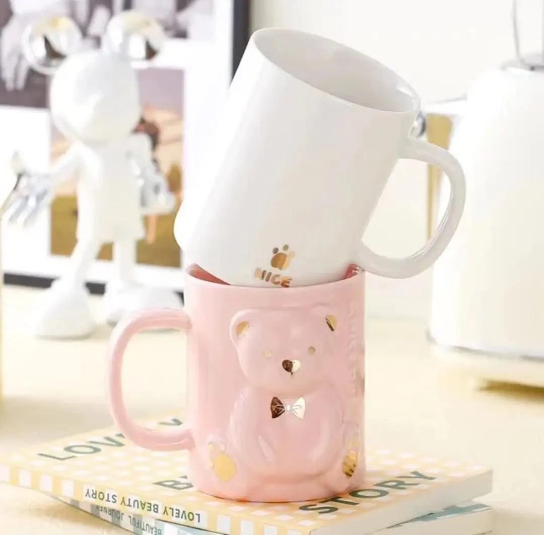 CERAMIC BEAR COFFEE CUP SPARKLES