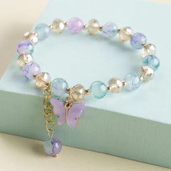 CRYSTAL BEADED BUTTERFLY BRACELET SPARKLES