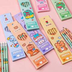 CUTE 6 X PENCILS SET SPARKLES