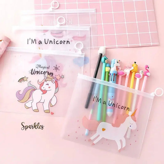 TRENDY TRANSLUCENT UNICORN POUCH SPARKLES