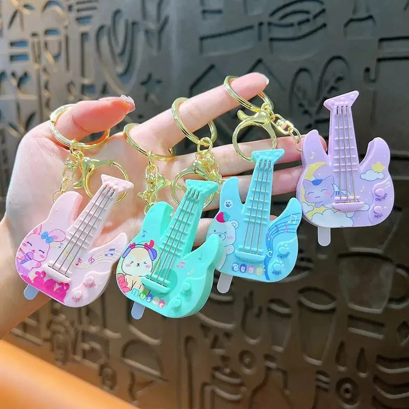 MUSICAL GUITAR KEYCHAIN SPARKLES