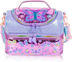 LUXURIOUS BUTTERFLY DUAL COMPARTMENT LUNCH BAG SPARKLES