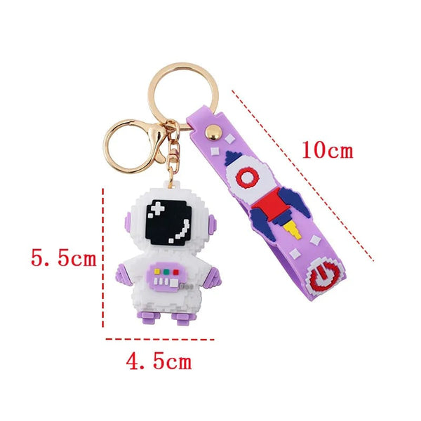 BUILDING BLOCK ASTRONAUT KEYCHAIN