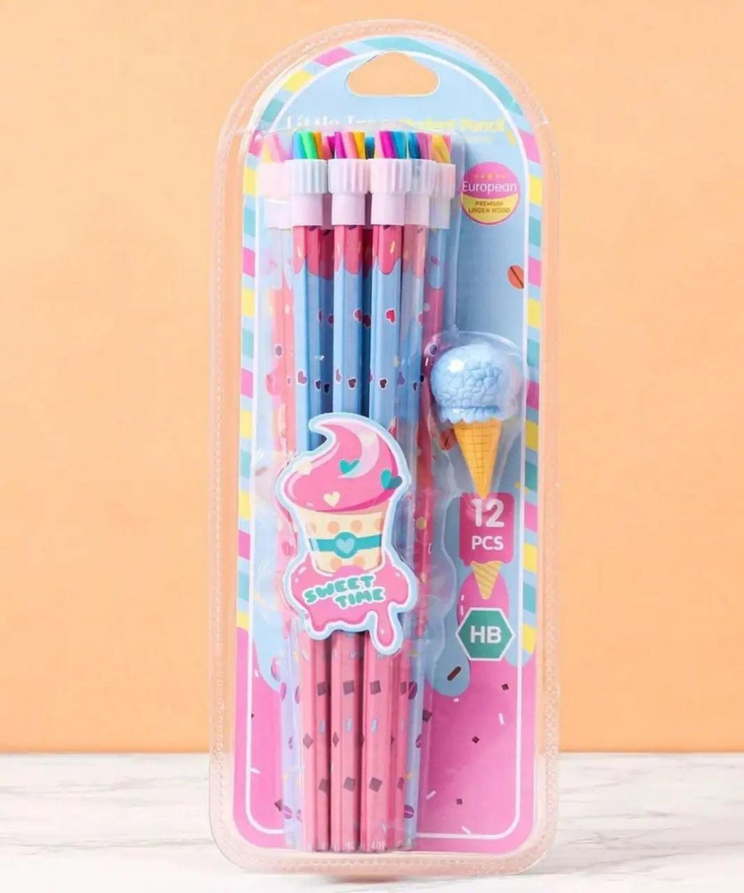 SWEET TIME ICECREAM PENCIL SET SPARKLES