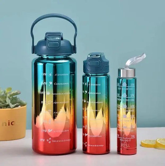 3PCS GRADIENT PORTABLE BOTTLE SET SPARKLES