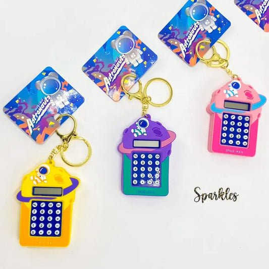 ASTRONAUT CALCULATOR KEYCHAIN SPARKLES